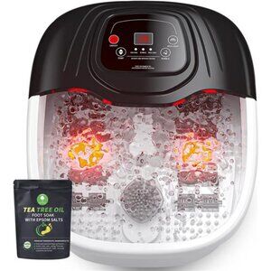 Foot Spa Bath Massager with Heat, Epsom Salt,Bubbles, Vibration and Red Light